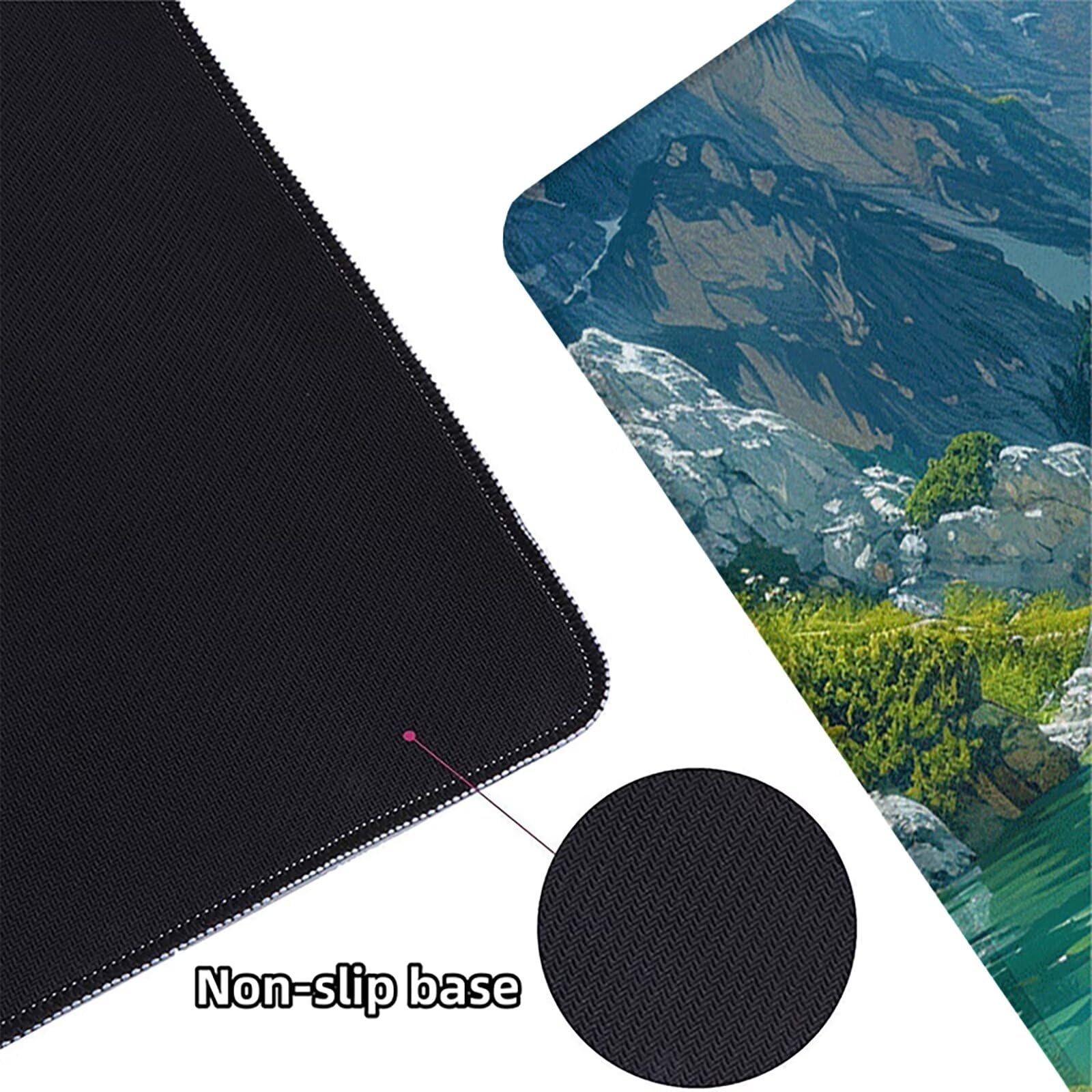 Paisaje Alfombrilla Ratón Gaming XXL 1500x800x3mm, Alfombrilla Gaming Verde Mousepad con Base de Goma Antideslizante Impermeable Desk Mat para Teclado y Raton Accesorios Gaming, Regalos de Hombre O-A