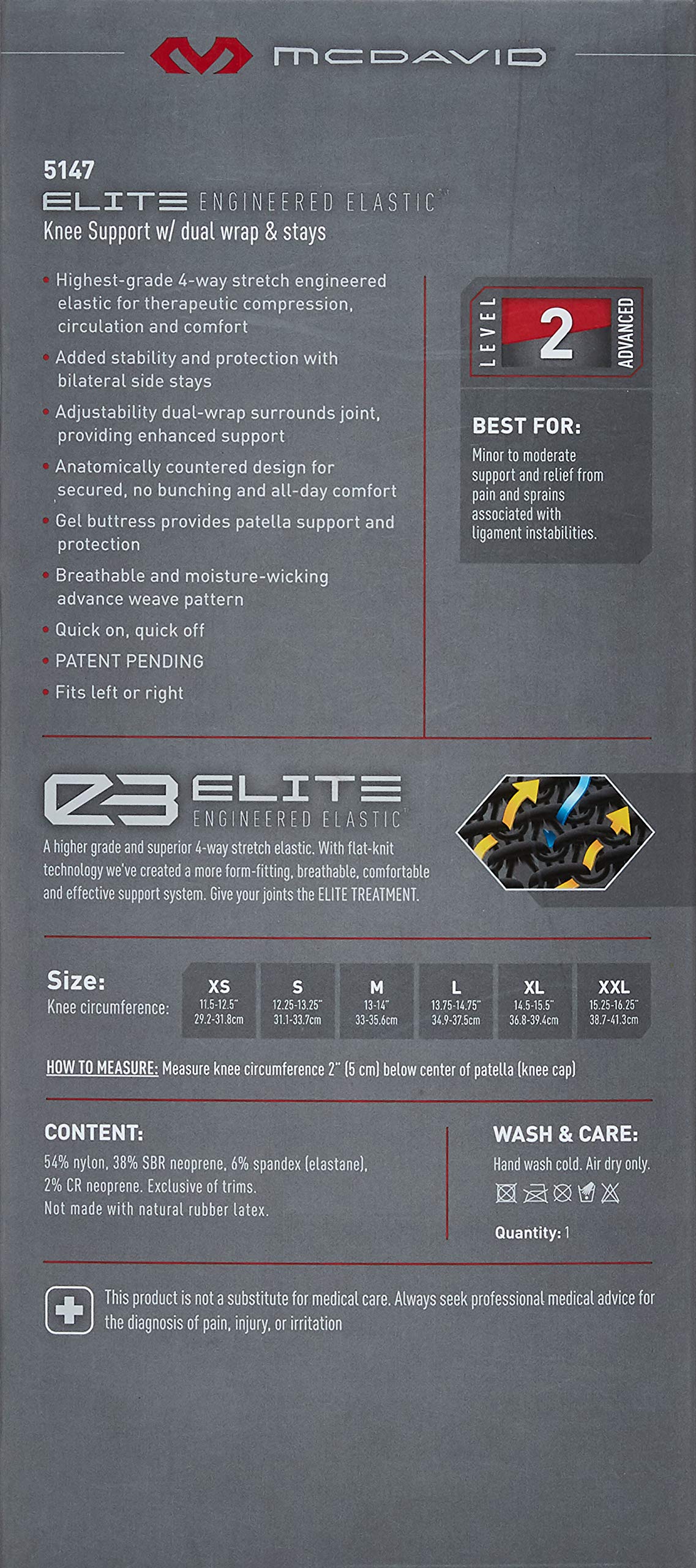 Mcdavid Genouillère Elite Advanced
