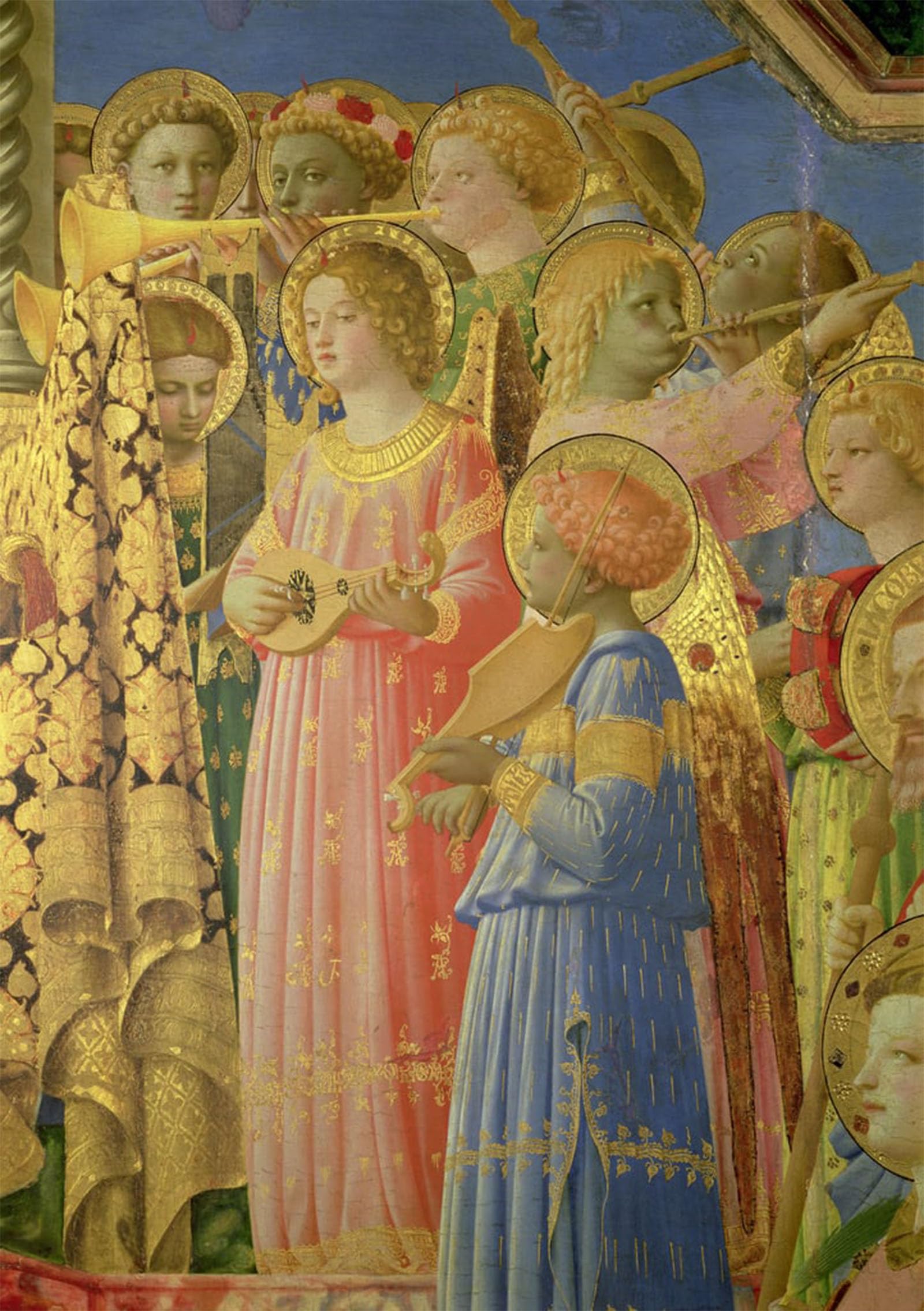 ARTXLXXBN Famous Prints Artwork Pictures Poster Painting Art the Coronation of the Virgin Detail Showing Musical Angels by Fra Angelico Artwork Landscape Pictures for Home Decor 60x90cm