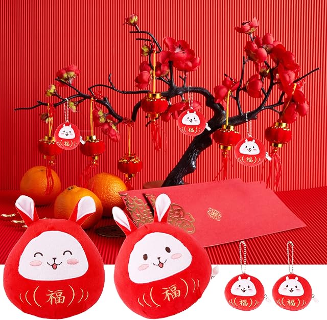 QKTYB Stuffed Animal, 4Pcs Soft Plush Rabbit Toy Animals Throw Pillow Toy Doll Cute Plushies Room Decor Great Gifts for Kids Birthday Christmas