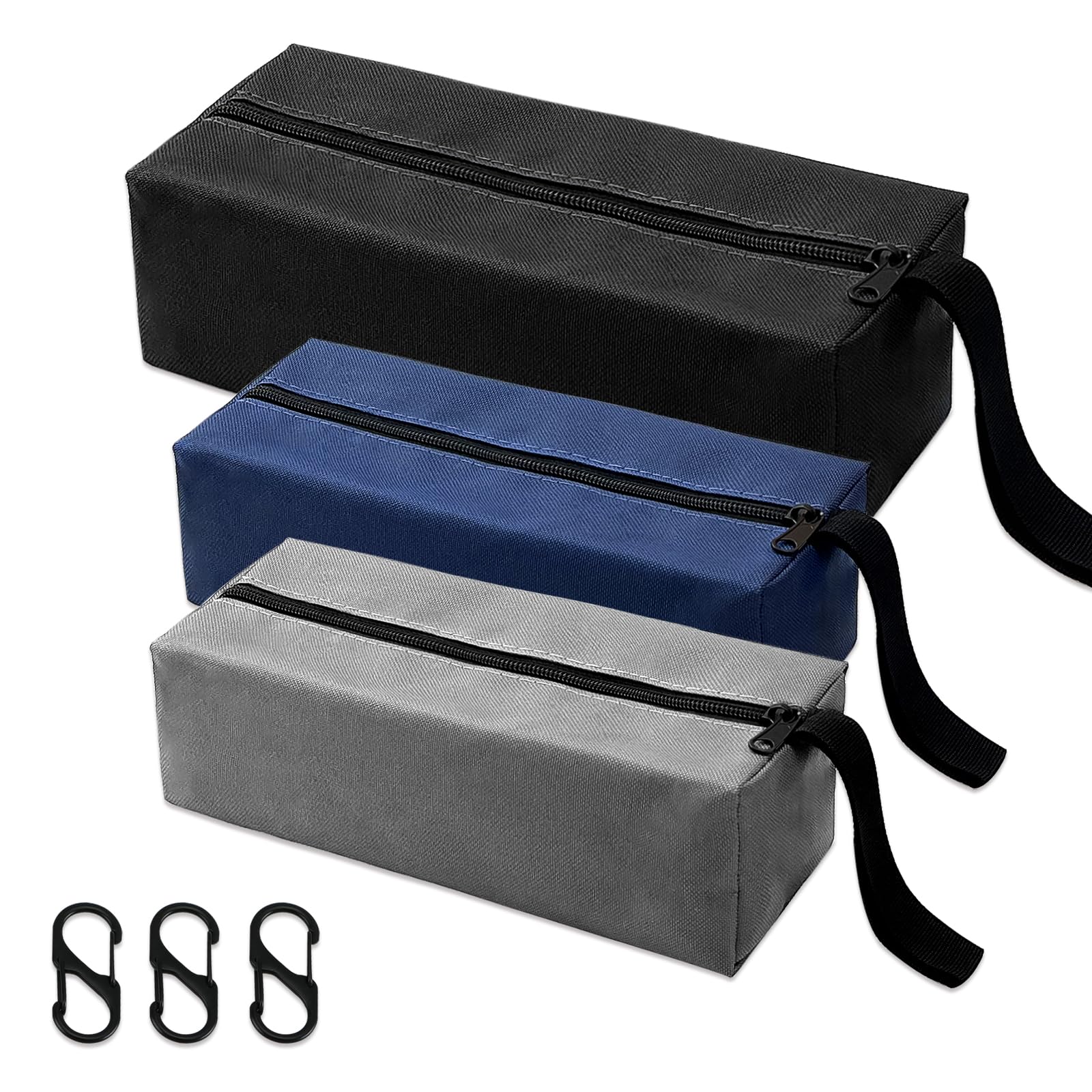 Gobiufy 3 Pcs Multipurpose Zipper Small Tool Bags Set