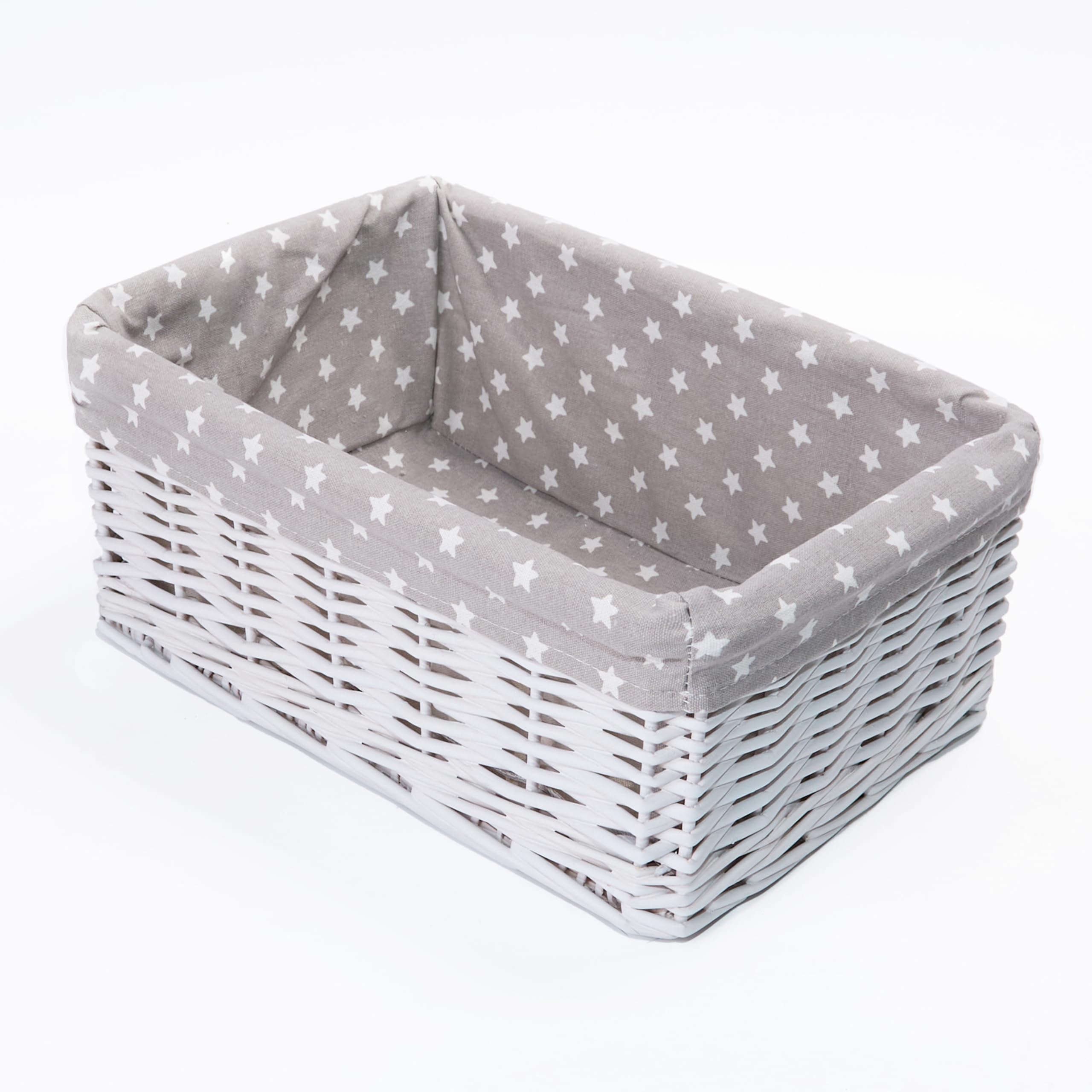 green leaves Hamper Baskets for Gifts Empty, Small Woven Wicker Storage Basket, Pink Wicker Baby Baskets for Hampers, Gifts, Grey Storage Basket Hampers (White, Medium)