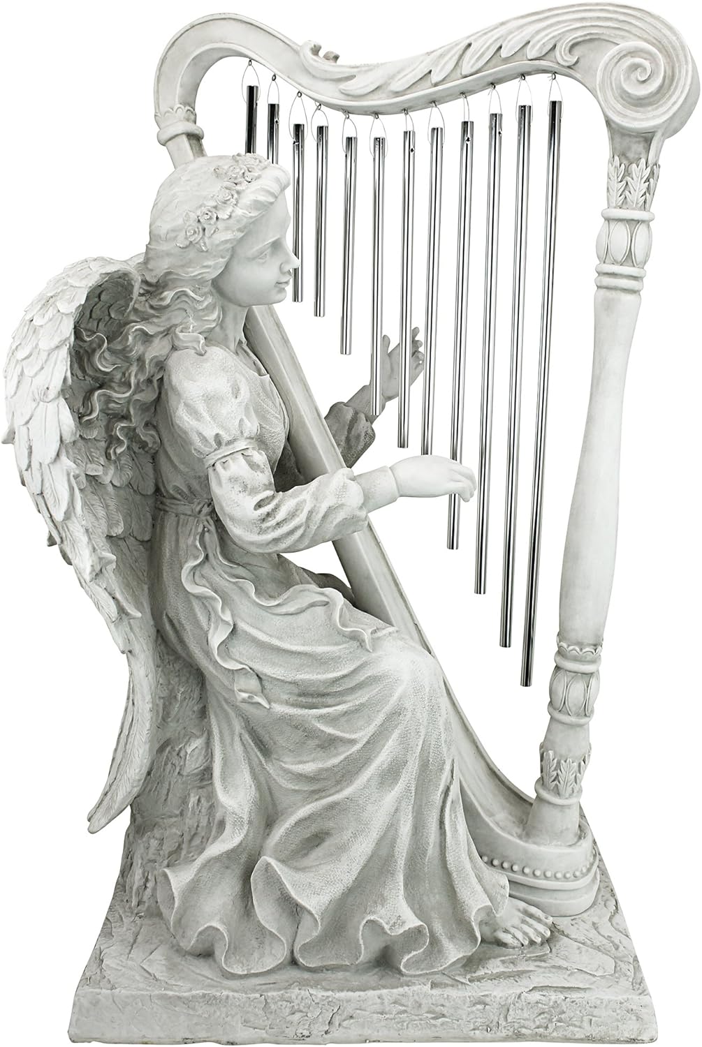 Design Toscano Music from Heaven Angel Statue, Small, Two Tone Stone : Outdoor Statues : Patio, Lawn & Garden