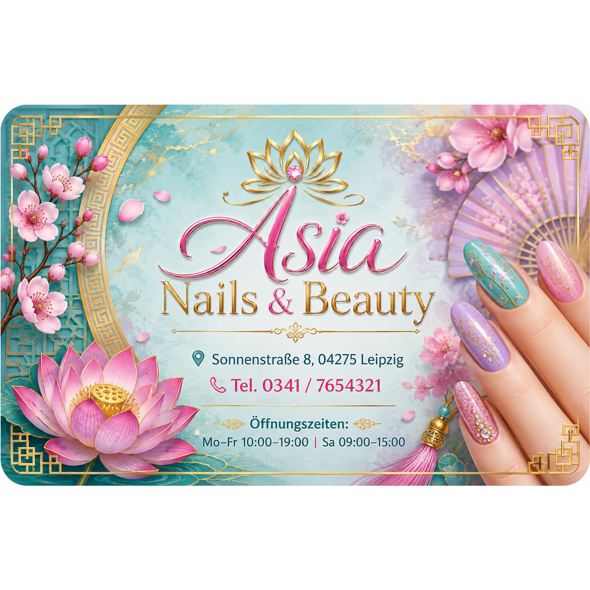 Terminkarten Nails Beauty Studio, 1000 Stück, personalisiert, 85 x 55 mm