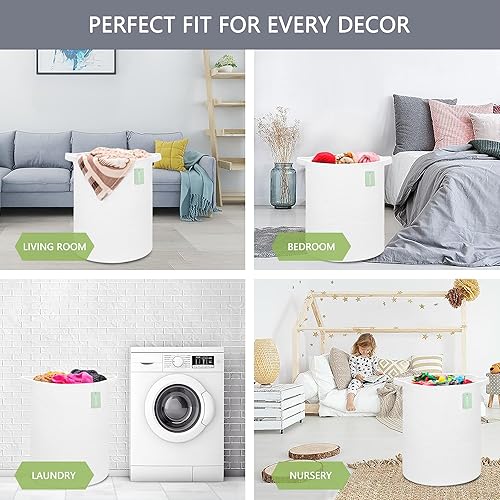 Miniatura 110 de Cesta de manta extragrande de 87 litros, cesta de lavandería, cesta de guardería para almacenamiento de juguetes, ropa y toallas, cesta grande