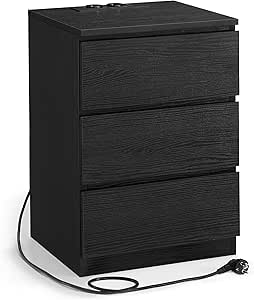 VASAGLE Kailyn Collection - Table de Chevet Étroite, Lot de 2, Table d'Appoint, 2 Tiroirs et