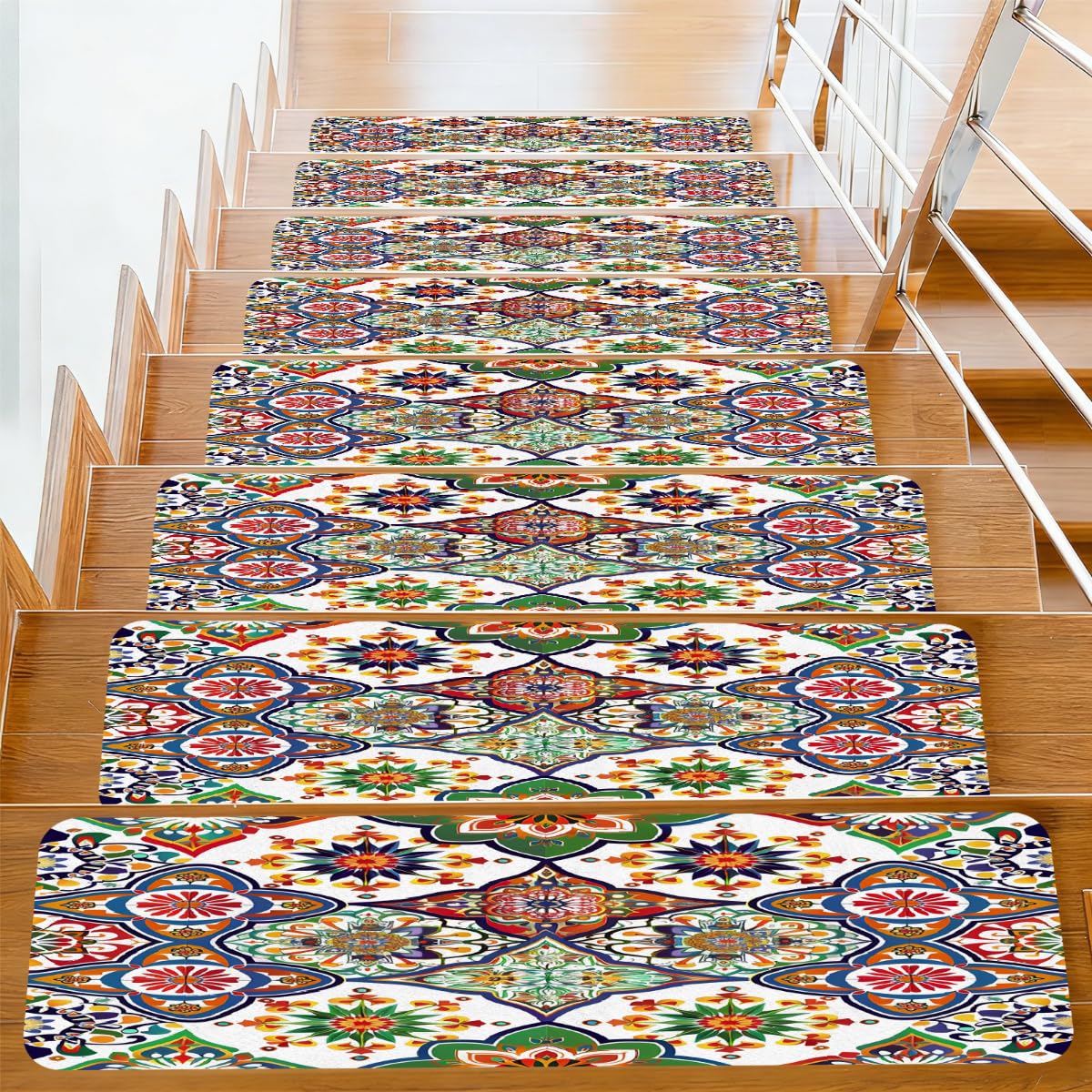 Evite resbalones con peldaños para escaleras Mexpekil autoadhesivos de 76x20 cm