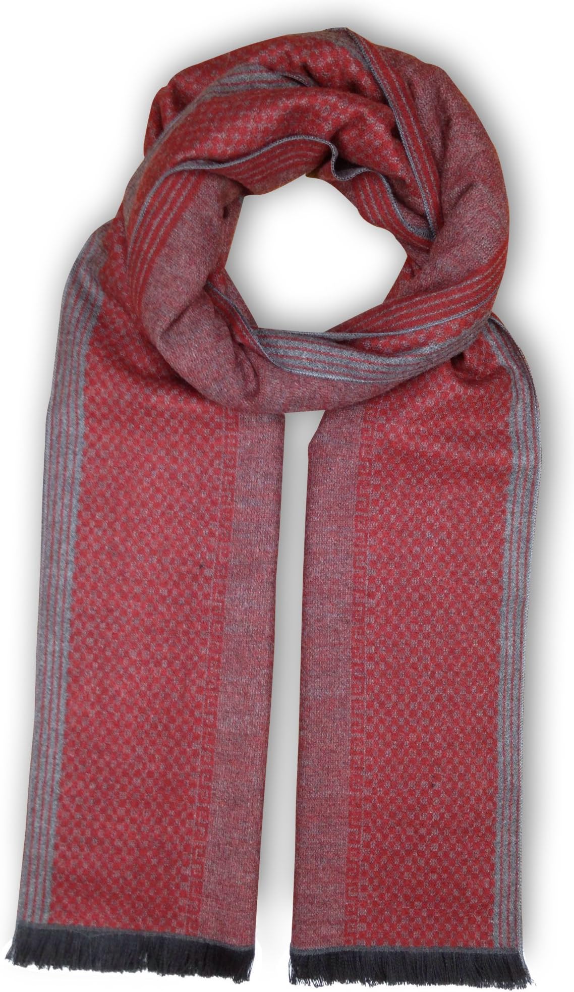 Livativ Bleu Nero Luxurious Winter Scarf for Men and Women – Large Selection of Unique Design Scarves – Super Soft Premium Feel Maroon Grey Vertical