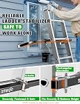 Ladder Stabilizer, Adjustable 37''/41'' Extension Ladder Accessories | Lightweight 5.75lbs, Heavy Duty Steel, Anti-Slip Silicone Pad, Firmly Against the Wall, Protect Roof Gutter for Cleaning