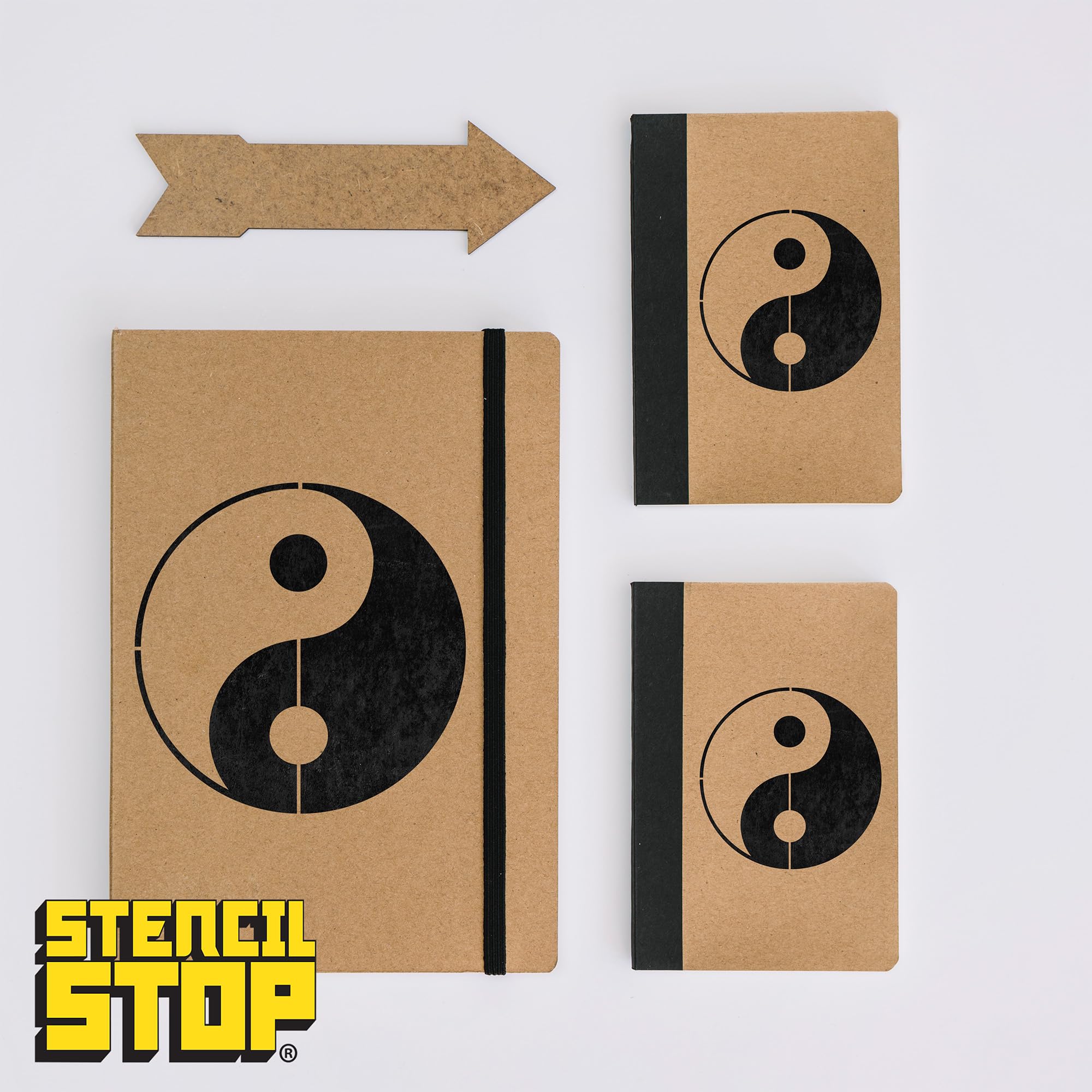 Szablon Stencil Stop Yin & Yang - Wielokrotnego użytku do projektów DIY, malowania, rysowania, majsterkowania, 14 milionów plastiku mylarowego (24 x 24 cale)