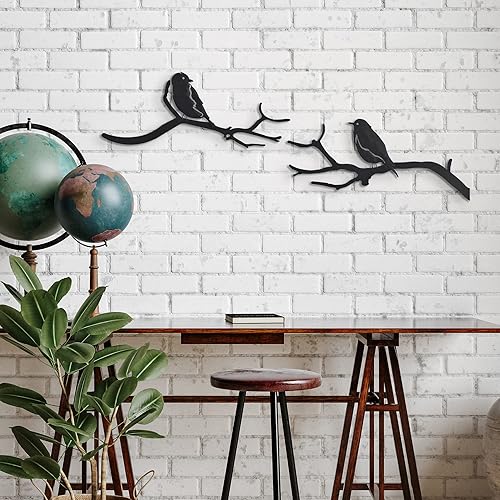 Vista 12 de Americanflat Decoración de pared de 14 x 10.5 pulgadas, decoración de pared de metal de anclaje para dormitorio, decoración moderna de pared