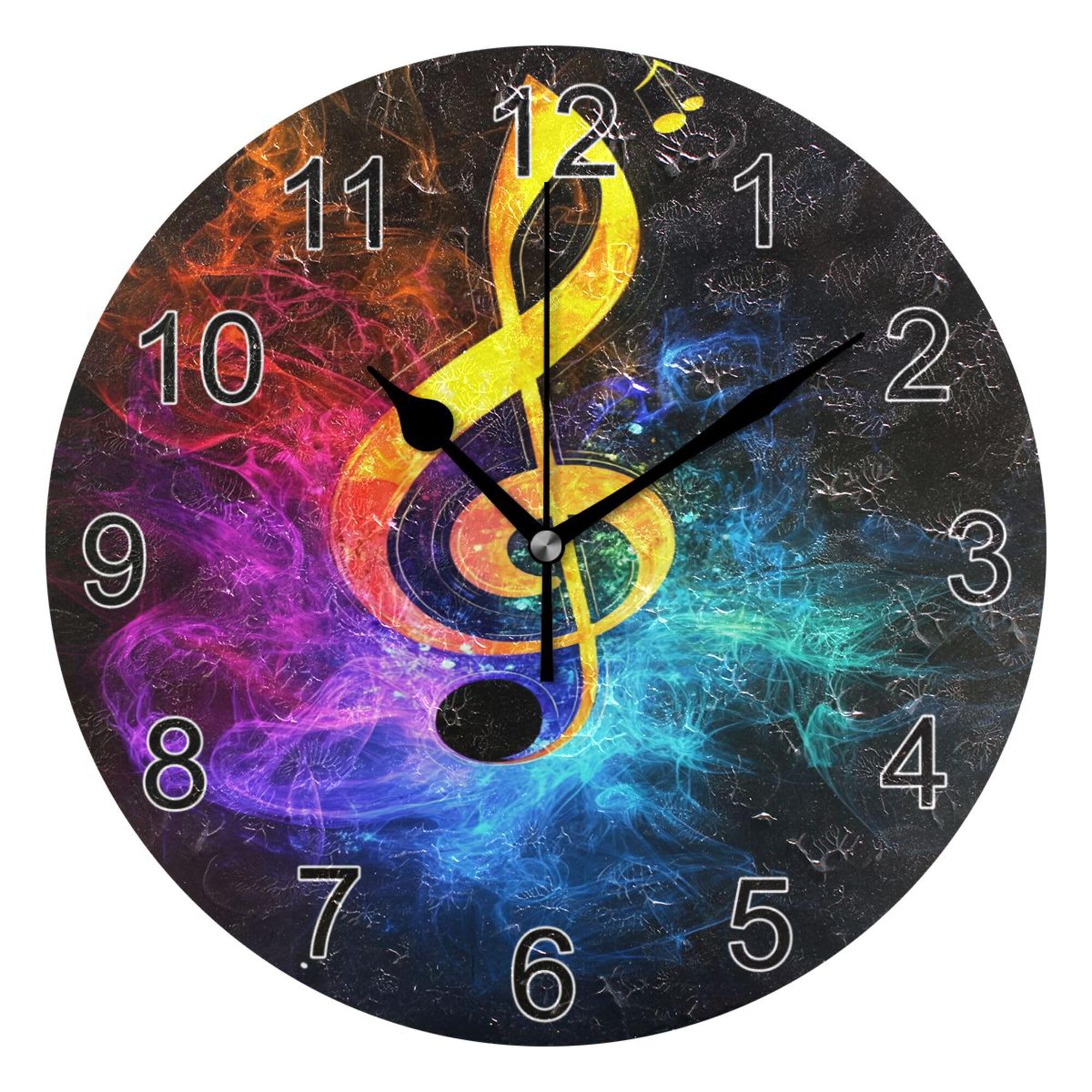 Horloges Murales Note De Musique Colorée pour Déco Café et Ambiance Chambre Moderne