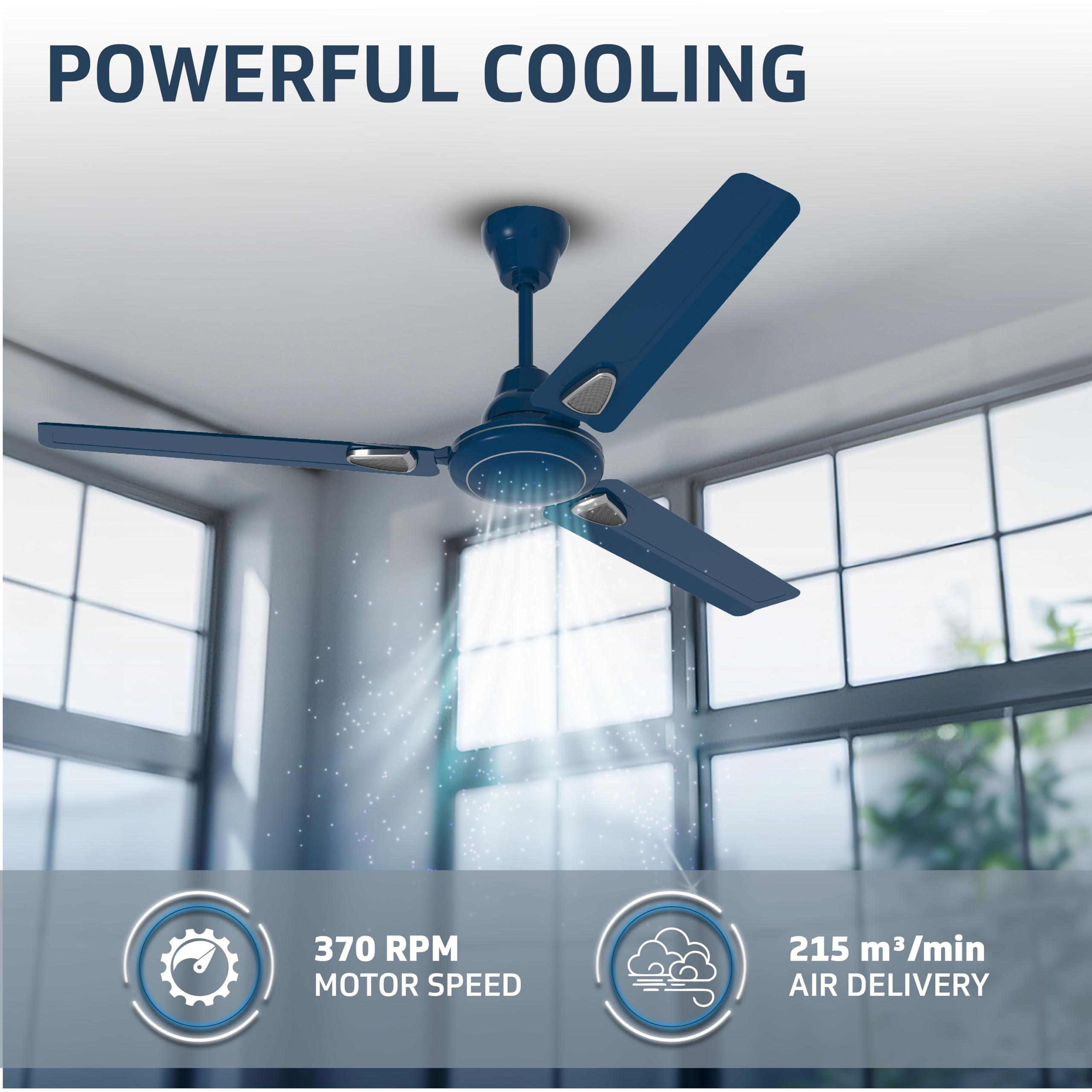 V-Guard Windle Deco Ceiling Fan - Admiral Blue -4