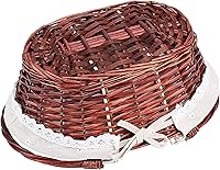 Vista 5 de 2 cestas de mimbre para pícnic, cesta tejida de sauce marrón, cesta de frutas de Pascua, decoración de fiesta de boda, cesta de servir con asas