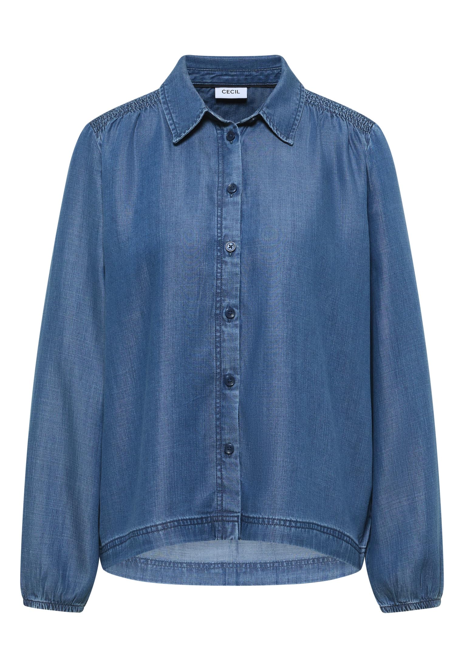 Cecil 3412583 Camicia Lyocell con Dettaglio smockdetail Donna (Pacco da 1)