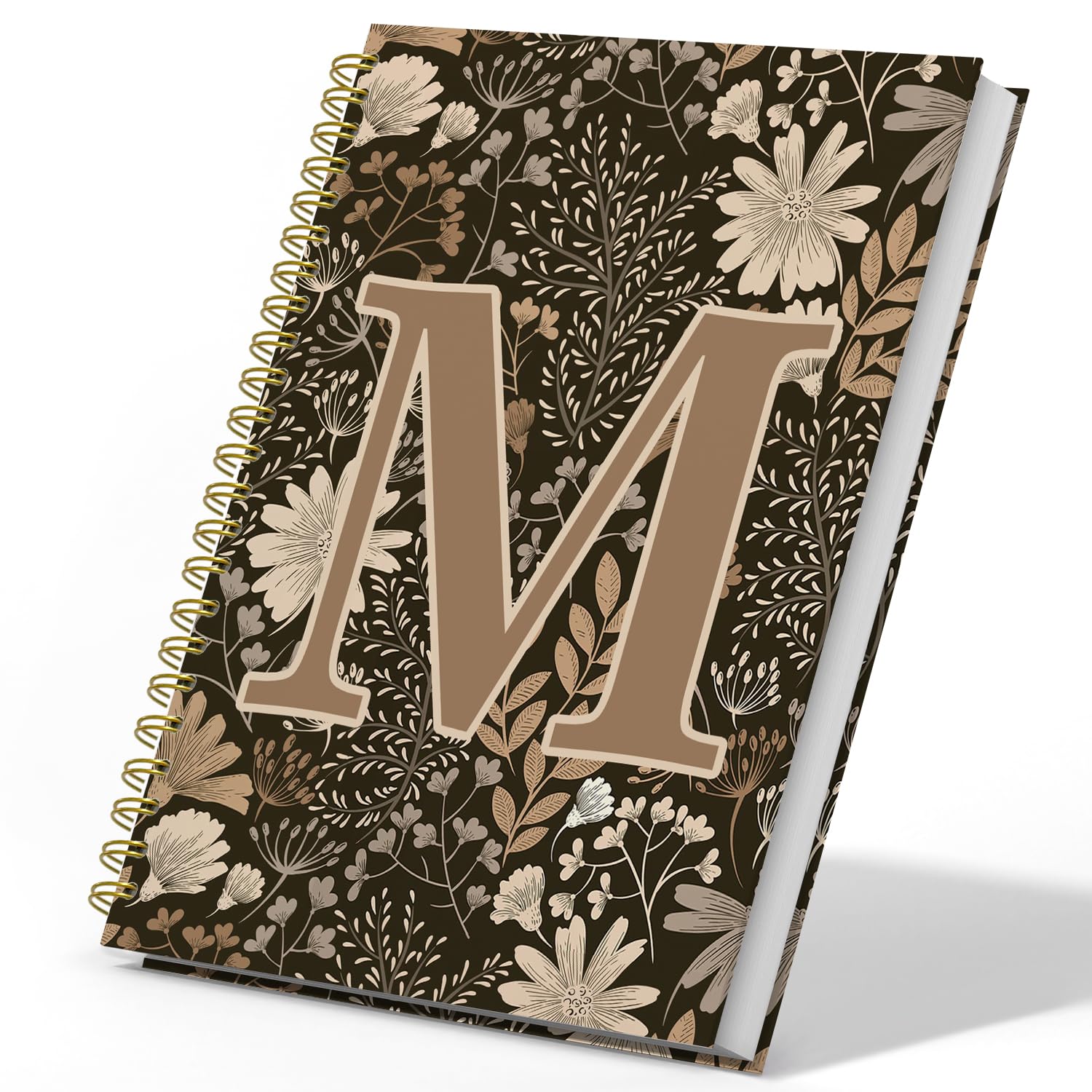 DSHFG Initial M Personalized Journal Notebook, Boho Floral Journaling Notebooks for Women Girls, Costom Monogrammed Gifts for Women Mom Girls Friends,