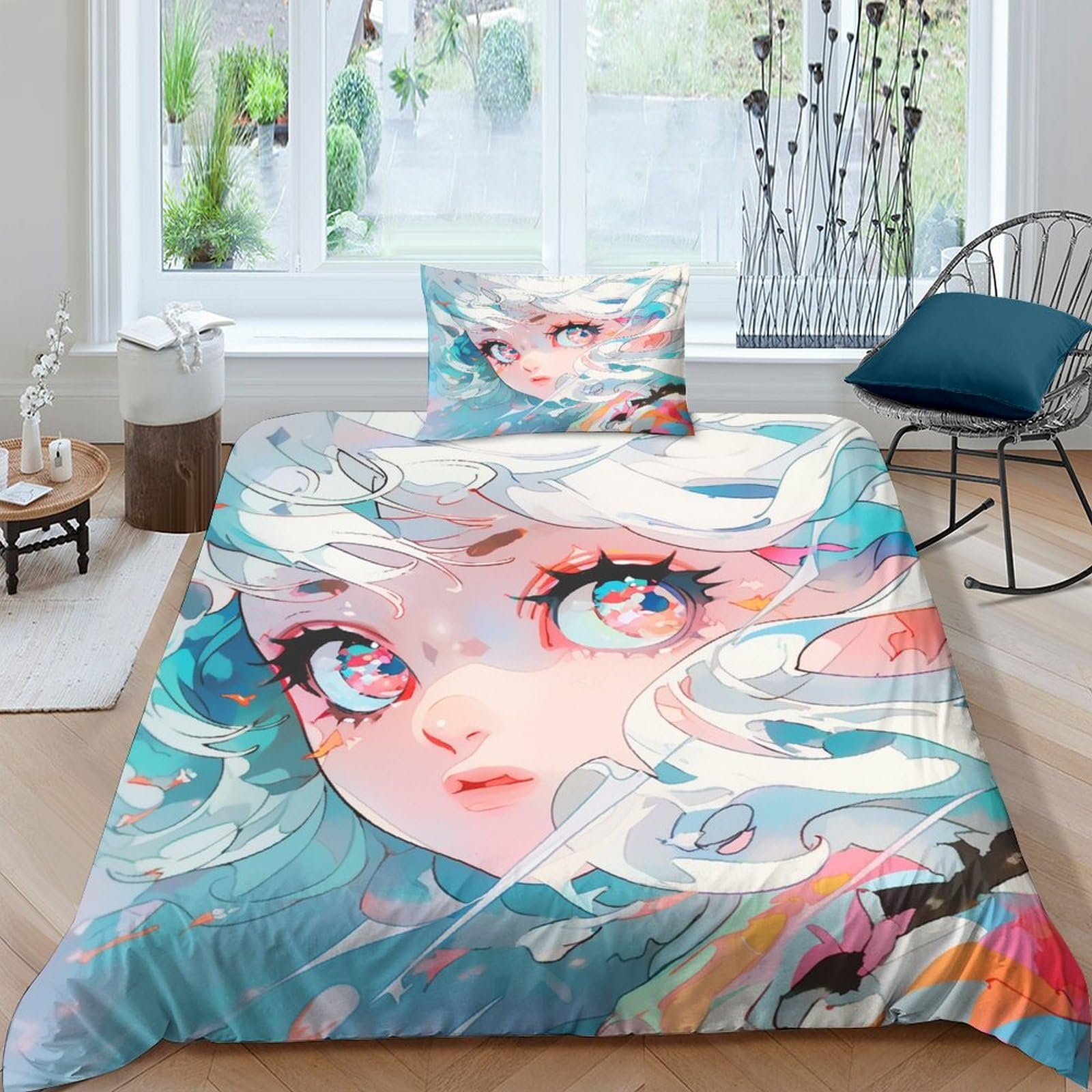Housse de couette single 135x200 microfibre 3 pièces pour lit enfant et ado