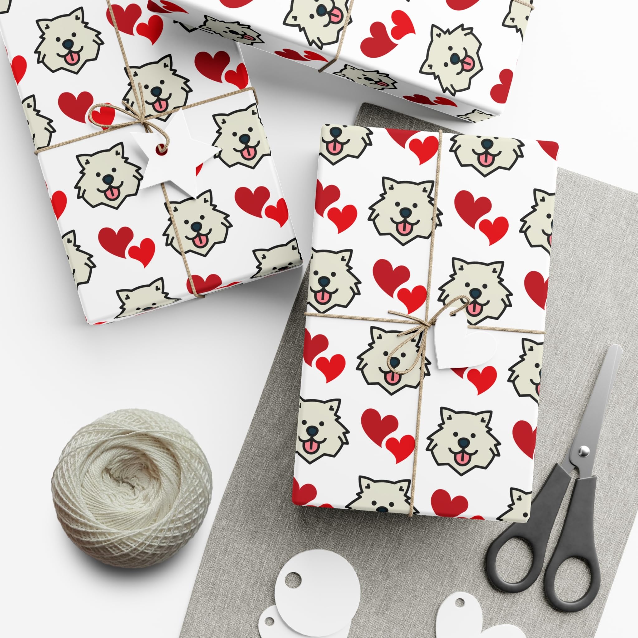 Samoyed Gift Wrap Papers, Premium Wrapping Paper - Dog Lover Gift, Holiday Present, Gift Packaging, Paper Crafts