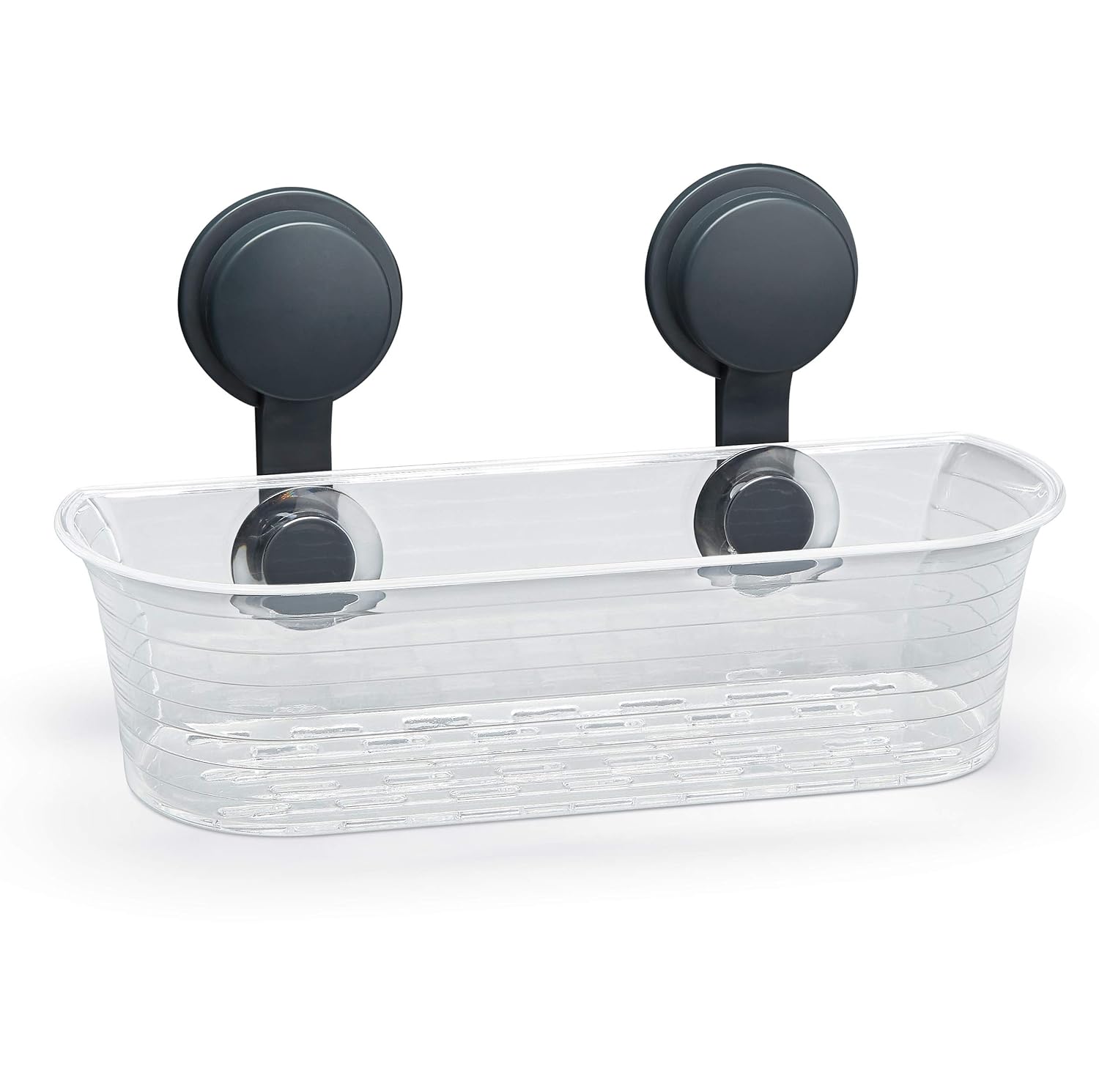 Medline Momentum Shower Caddy - Clear, Stick n' Lock Technology, Bathroom Shower Basket Organizer, Ideal for Medical Patients, Hospitals, Nursing Homes