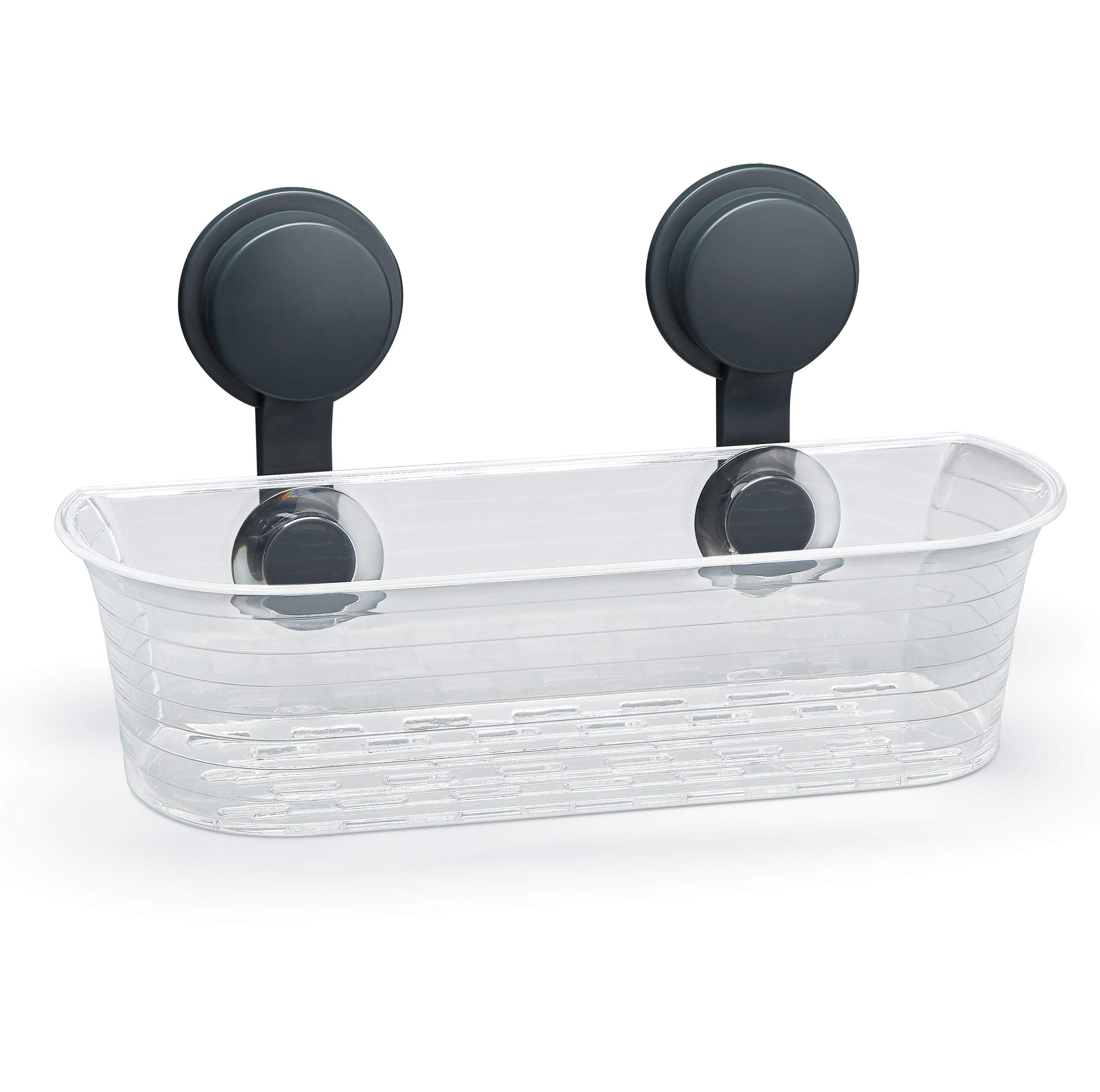 Medline Momentum Shower Caddy - Clear Stick n Lock Technology Bathroom Shower Basket Organizer Ideal for Medical Patients