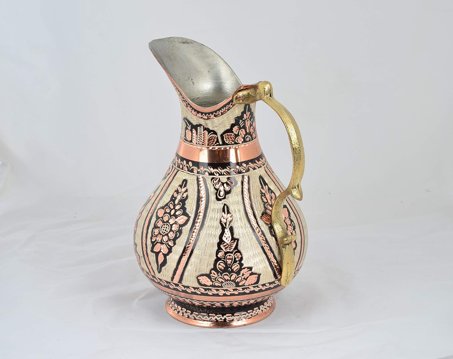 CraftTR Unique Pitcher Motif, Copper Water Jug, Pure Solid Copper Pitcher, Water Container, Extra Thick Water Pitcher, Metal Pitcher 1mm Solid Pure Copper, Moscow Mule Carafes & Pitchers