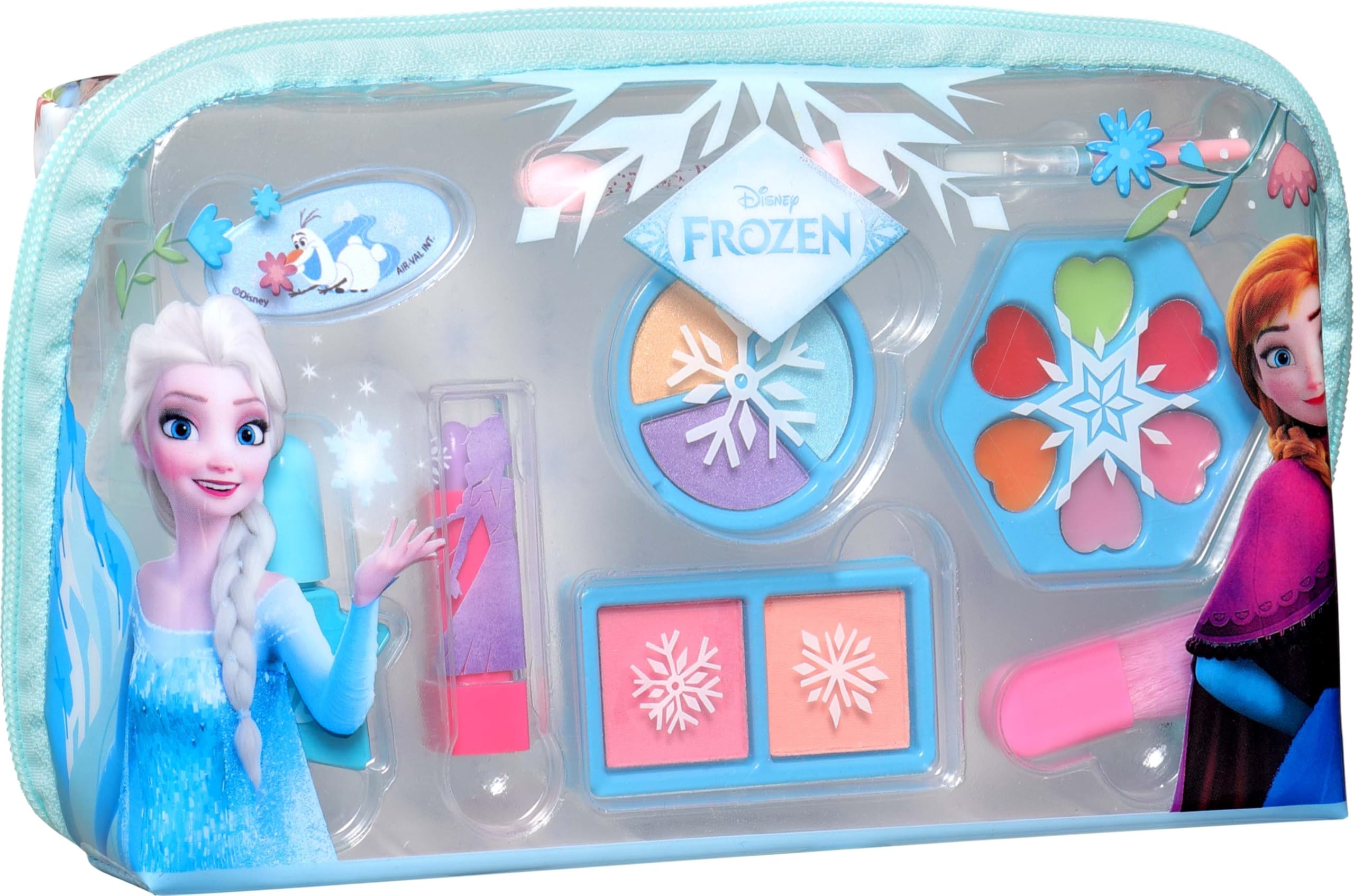 Disney Frozen Makeup Bag | Children's Makeup Set with Lip Gloss, Eyeshadow, Nail Polish & Hair Clip - Beauty Set in Elsa & Anna Design