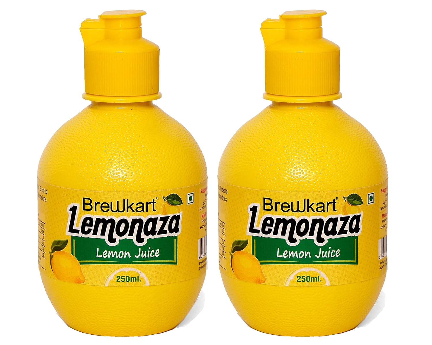 Brewkart Yellow Lemon Juice Concentrate Pack of 2 (250 ml each) for