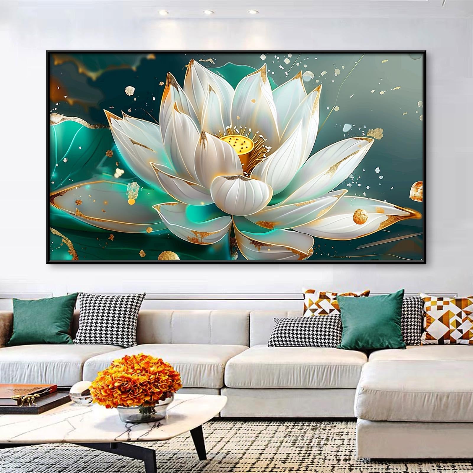 Amazon.com: Lotus Flower Wall Art, Lotus Flower Canvas Wall Art