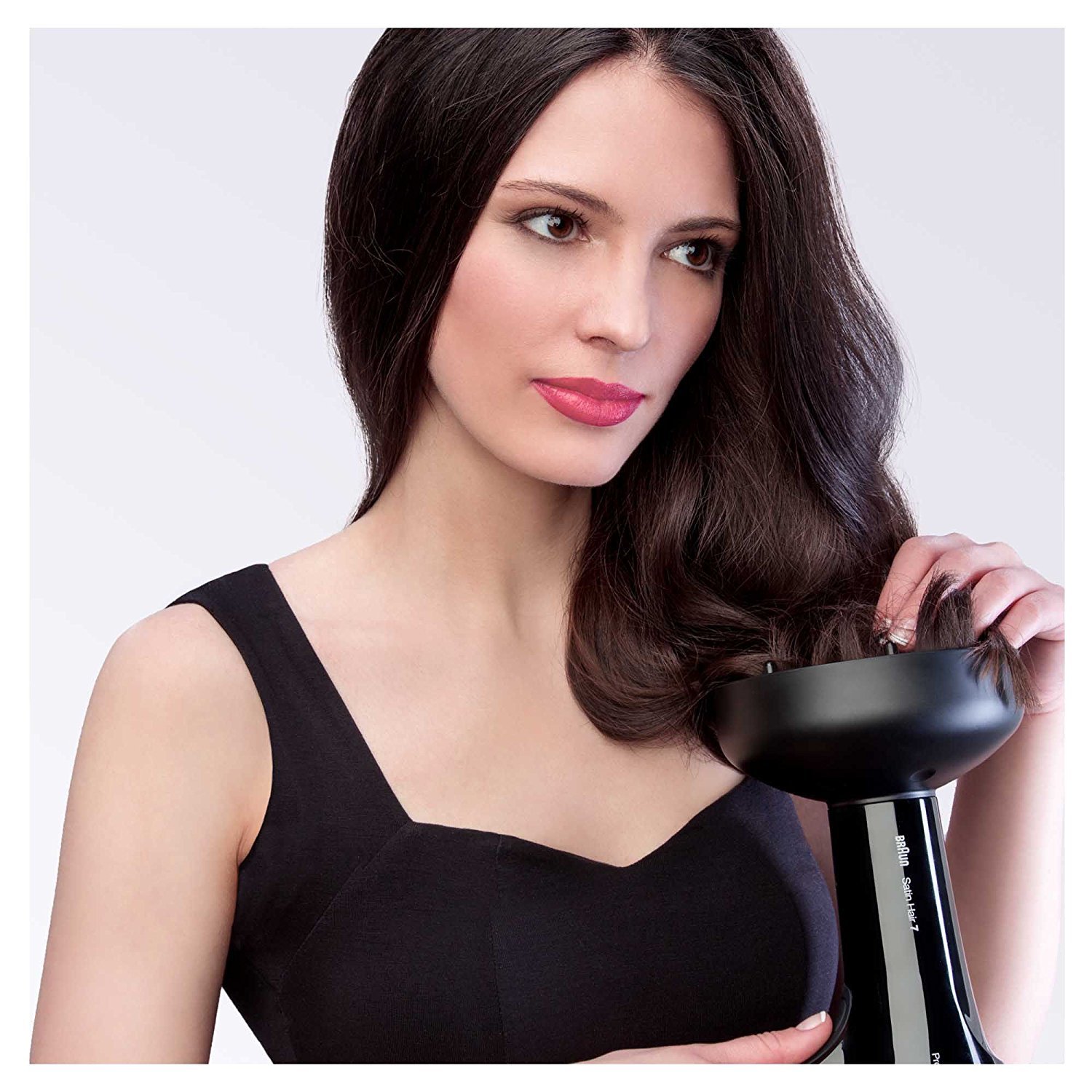 Braun Satin Hair 7 SensoDryer BRHD785E Asciugacapelli Professionale, 2000 W, Motore AC, Sensore Termico Incluso, Tecnologia Iontec, Diffusore e concentratore, Nero