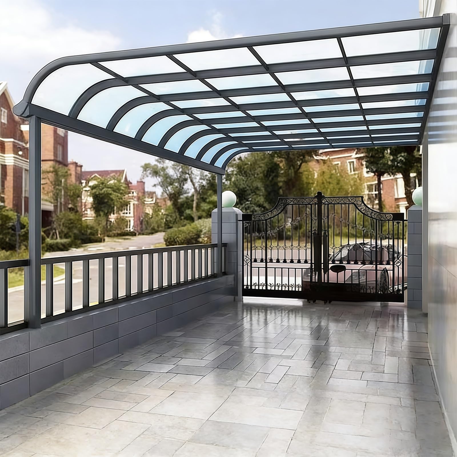 Polycarbonate Roofing Sheet Outdoor Clear, 2MM Sturdy Patio Polycarbonate Greenhouse Panels, UV Protection Rain Pergola Roof Panels, Easy to Cut for Patios, Greenhouses & Partitions