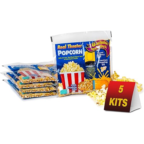 Wabash Valley Farms Real Theatre Popcorn: Popcorn Kernels for Popcorn Machine, Kernels, Popcorn Kit, Stove Top Popcorn, 5 pack Popcorn Kit