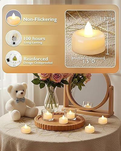 Miniatura 9 de Amagic Paquete de 24 velas LED sin llama, funciona con pilas, velas eléctricas falsas para votivo, Halloween, Navidad, decoración del hogar, boda