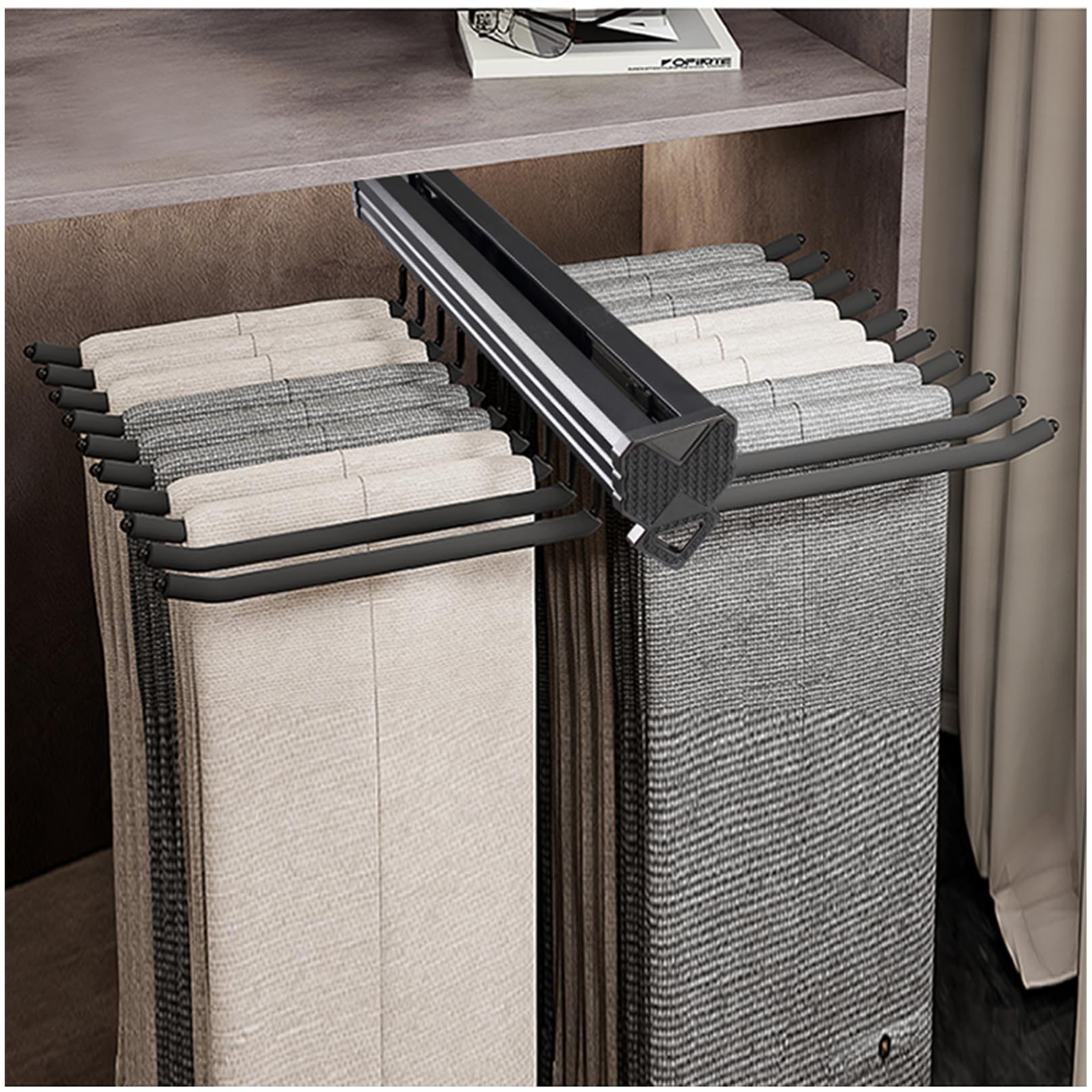 Rack pantalon multifonctionnel pour placard : gagnez de la place et évitez les plis