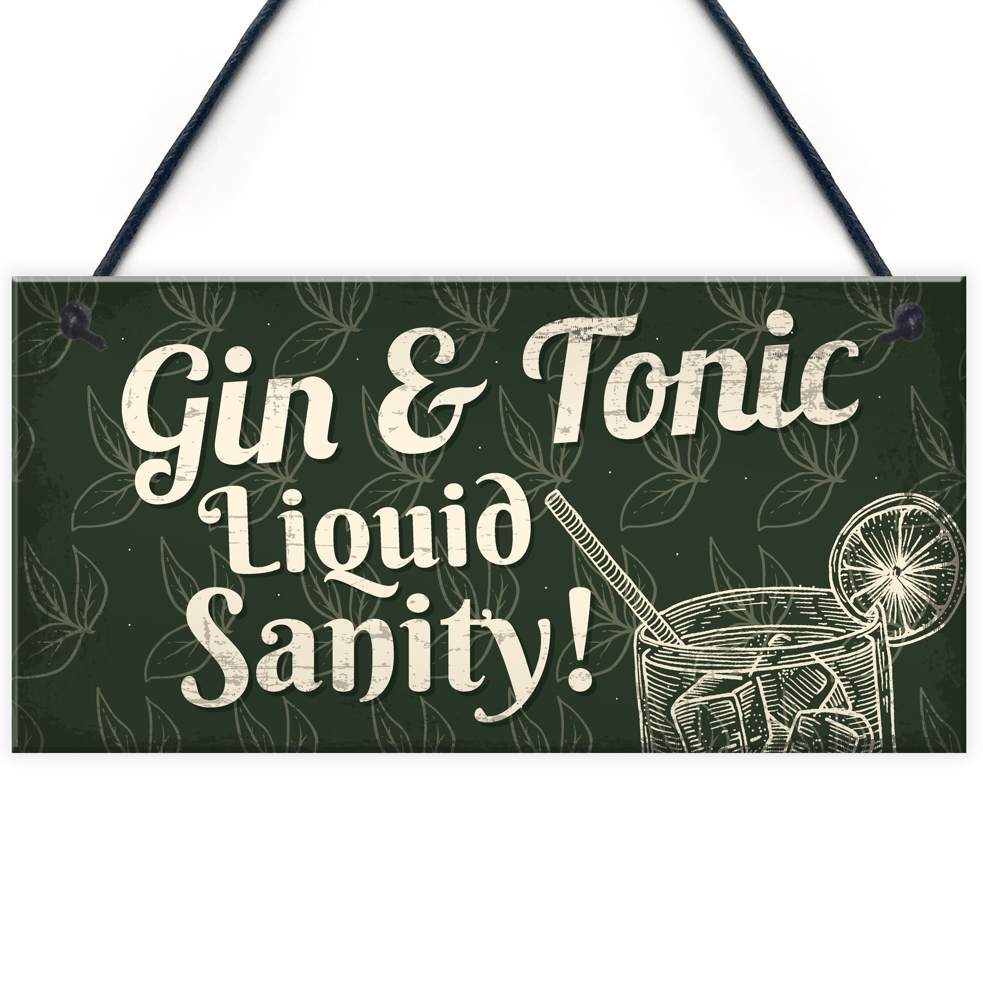 Red Ocean Gin & Tonic Novelty Alcohol Gin Plaque Man Cave Home Bar Kitchen Sign Wall Decor Gifts For Him Her