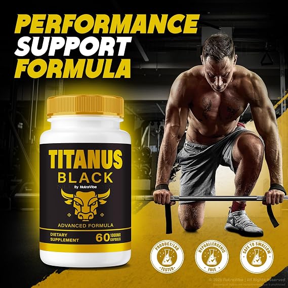 (5 Pack) Titanus Black Capsules TitanusBlack Original Formula with Natural Ingredients to Support Energy, Drive, Stamina, Active Performance | Premium & Easy-to-Take, 150 Day Supply (300 Capsules)