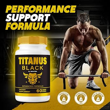(5 Pack) Titanus Black Capsules TitanusBlack Original Formula with Natural Ingredients to Support Energy, Drive, Stamina, Active Performance | Premium & Easy-to-Take, 150 Day Supply (300 Capsules)