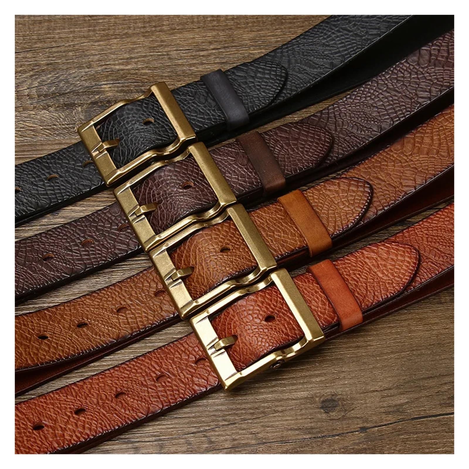 3.8CM wytłoczony nadruk Retro kowbojski pasek męski skórzany pasek z krowiej skóry męski ciężki miedziany pasek na klamrę do dżinsów męskich talii