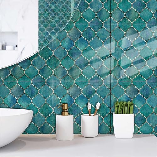 Miniatura 6 de FRAKYEN 6 azulejos autoadhesivos para pared de metro, azulejos sin costuras en la parte posterior, azulejos autoadhesivos para pared de metro (6 x 6