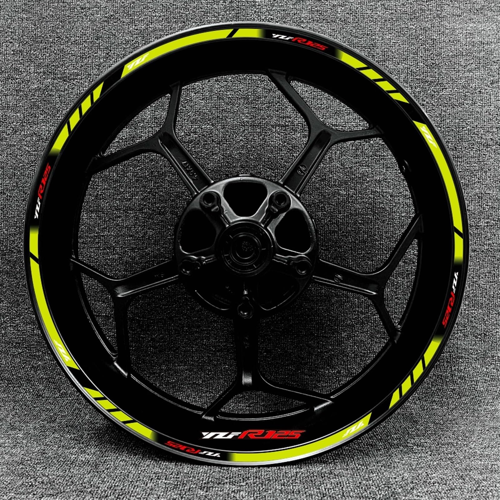 Motorcycle Front and Rear Tire Rim Reflective Decals Waterproof Stickers Accessories for Yamaha YZF R125 Decorative(Color22)