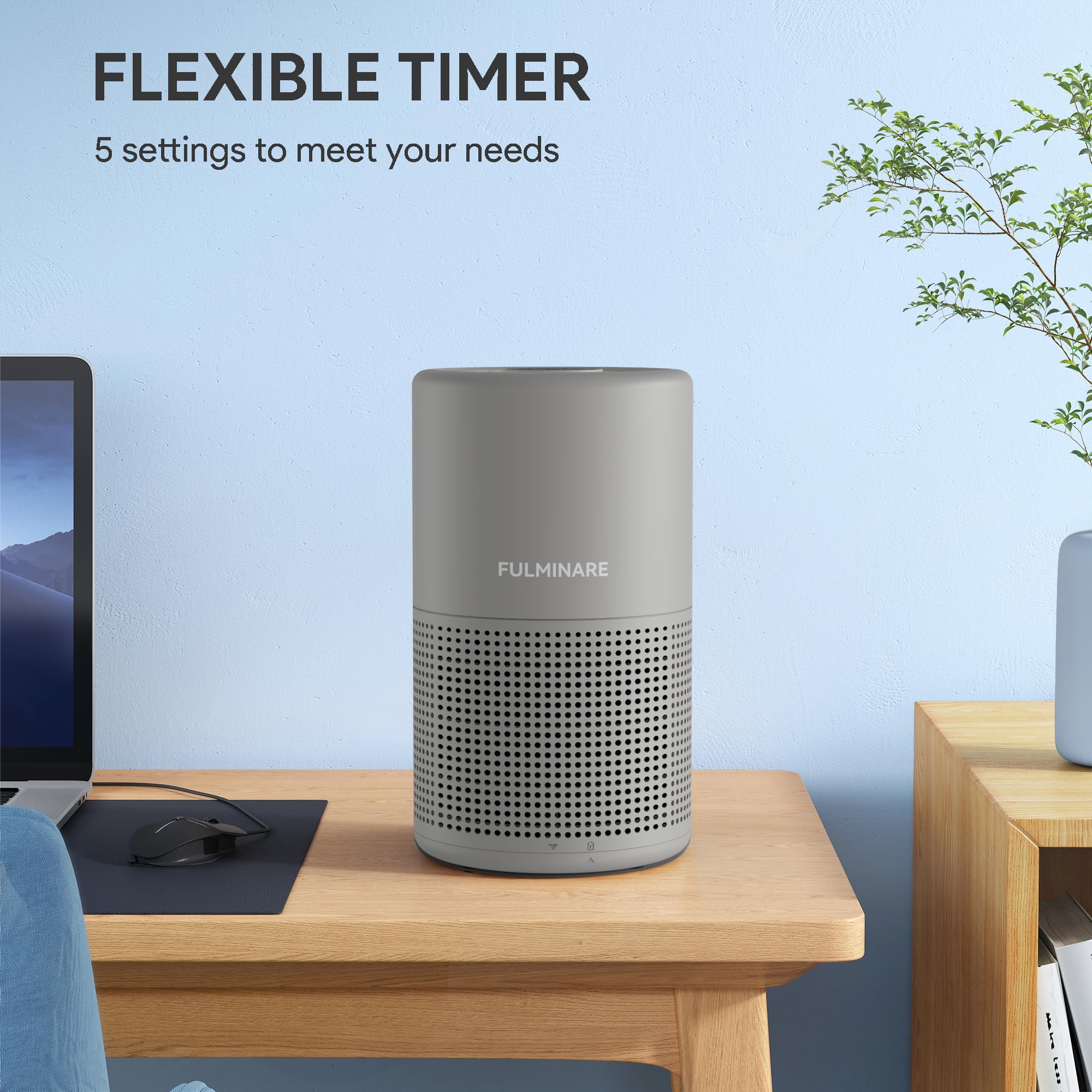 FULMINARE Air Purifiers for Bedroom H13 True HEPA Air Filter (Gray) view 3
