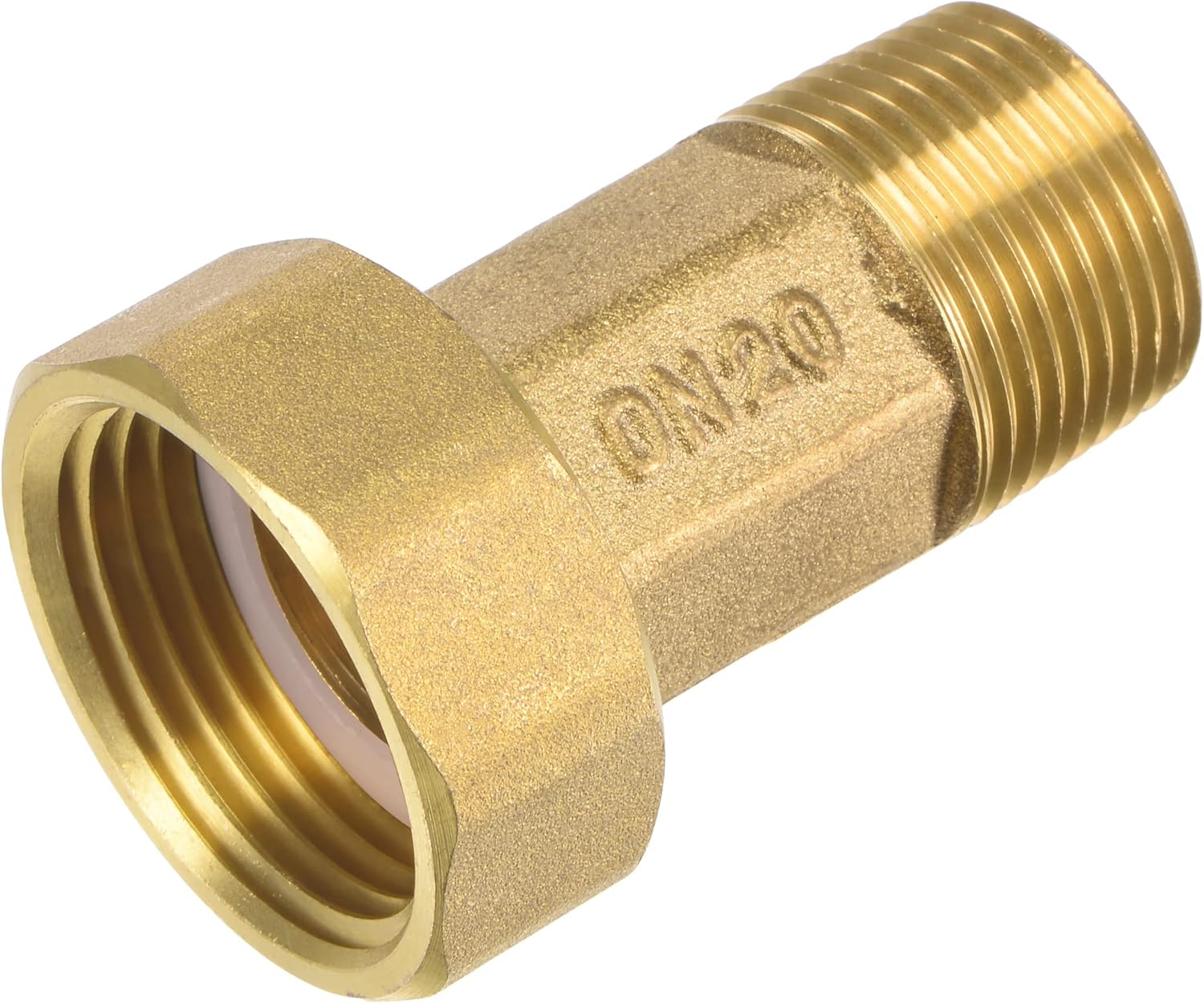 MECCANIXITY Brass Pipe Fitting Water Meter Coupling G1 Female x G3/4 Male Thread Hex Connector Adapter 60mm Length