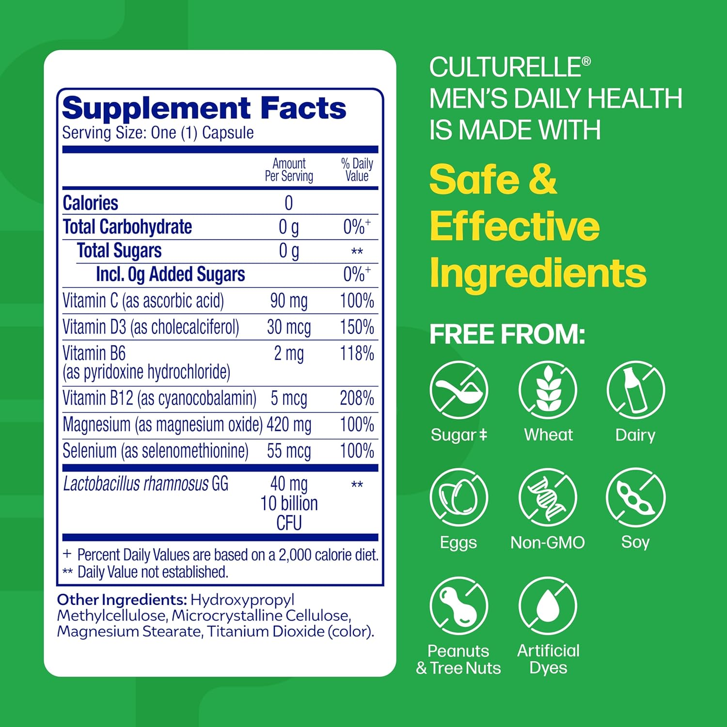 Culturelle Daily Health 8-in-1 Probiotic and Multivitamin for Men - 30 Count - Naturally-Sourced Probiotics for Digestive Health & Immune Support, with Magnesium, Vitamin D3, Vitamin C, Vitamin B12
