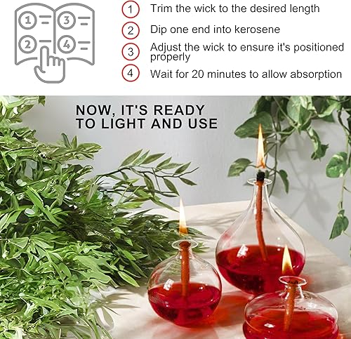 Miniatura 5 de Rollo de mecha roja para hacer velas, mechas de algodón de queroseno para lámpara de aceite de queroseno de 33 pies para velas de bricolaje, cuerda