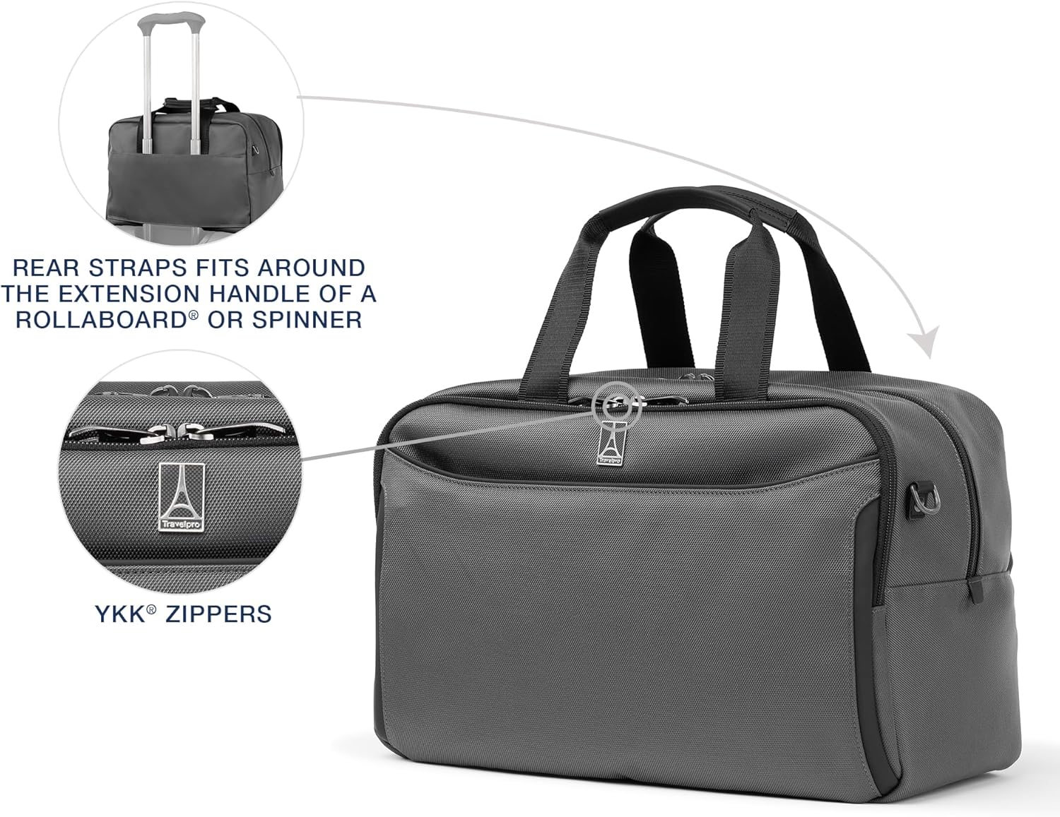 Travelpro Crew Classic Lightweight Softside Luggage, Underseat Travel Tote Bag, Men and Women, Titanium Grey