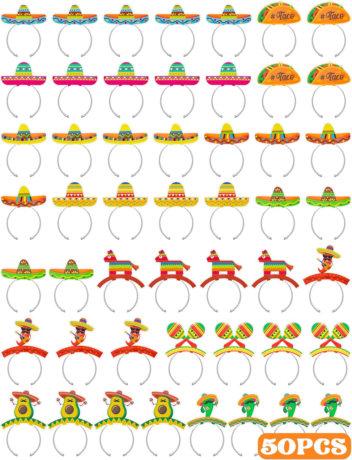 Sombrero Party Hats, Mexican Sombrero Headbands, Colorful Cardboard Cinco De Mayo Headbands, Fiesta Sombrero Headbands