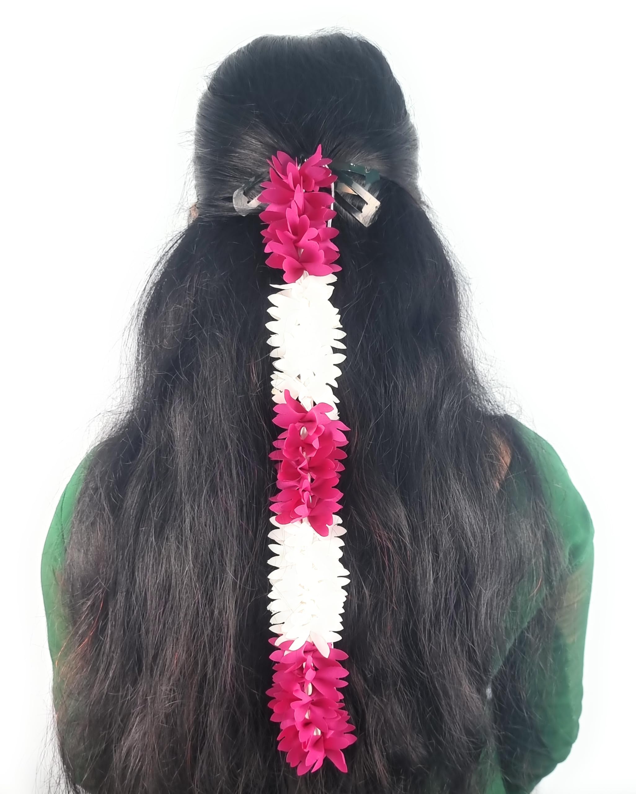 HIMMUS FASHION HUB 4 Pcs 30cm Long Artificial Jasmine Mogra Flower Hair Gajra Garland Juda Decoration Phool Mogra band Gajra Realistic juda bun Hair Accessories for Women & Girls (White/Pink) (B0D9MG2CSG) Amazon Price History, Amazon Price Tracker