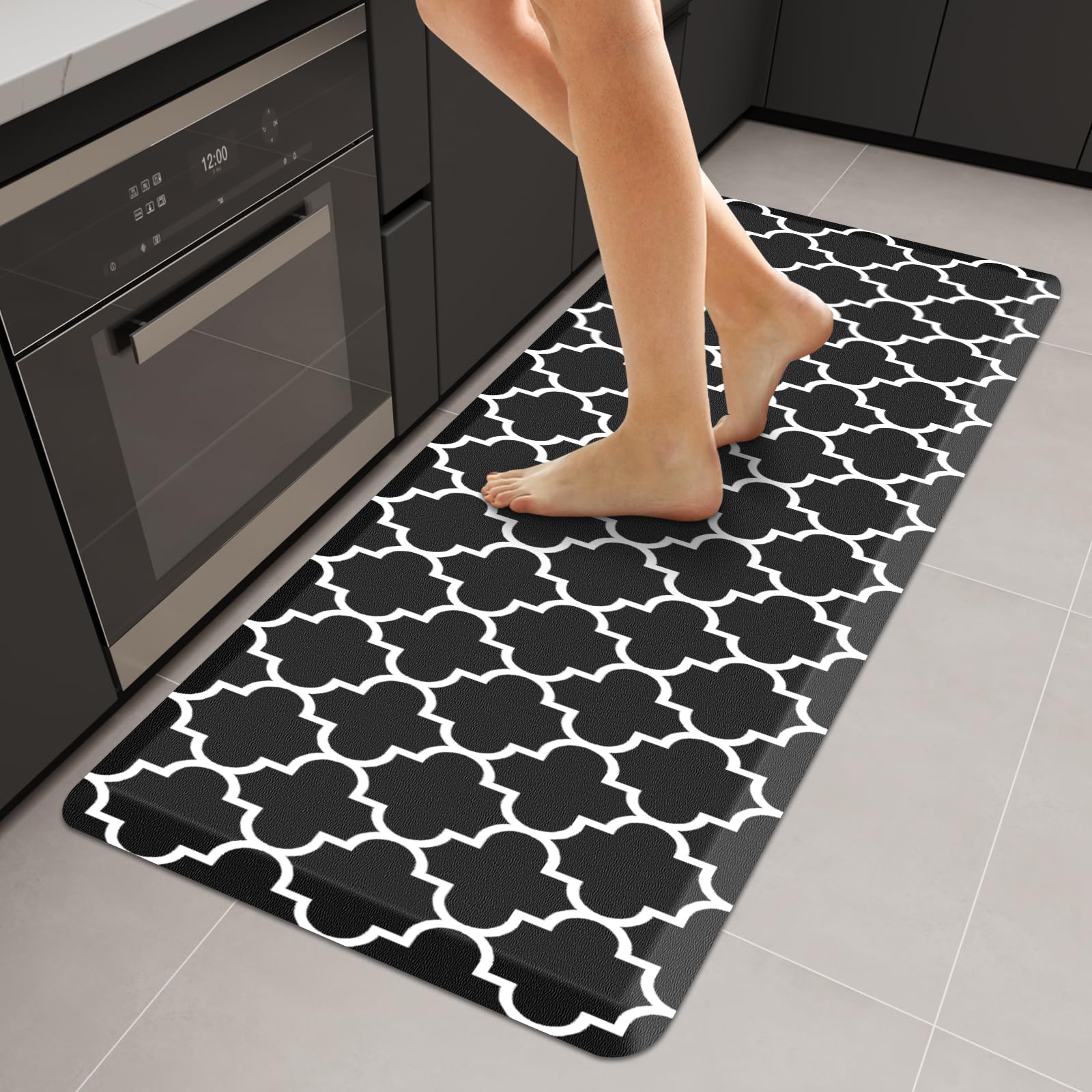 WISELIFE Anti Fatigue Floor Mat - 4/5 Inch Thick Kitchen Mat Non Slip Waterproof Heavy Duty Ergonomic Comfort Mat Durable for Home, Office, Sink,