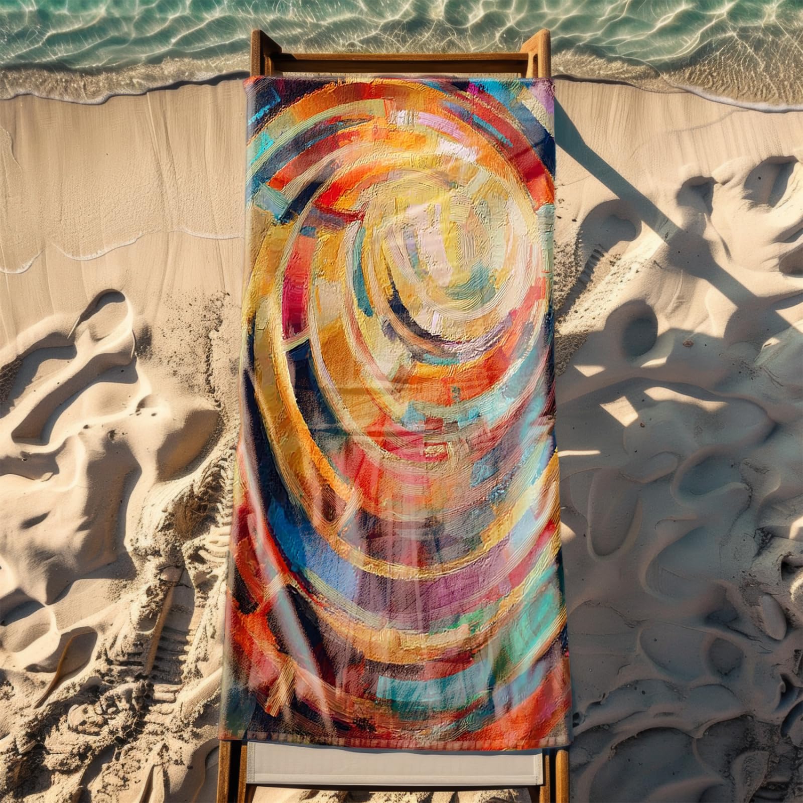 Genérico Toalla Playa 90X180 Amarillo Abstracto Grande Toallas de Playa Microfibra Ligera Secado Rápido Sin Arena para Mujer Hombre Viajes Vacaciones Natación Camping