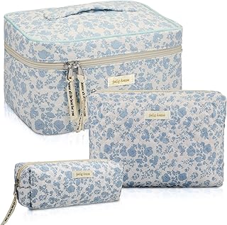 Zeyune Bolsa de maquillaje acolchada de 3 pie...