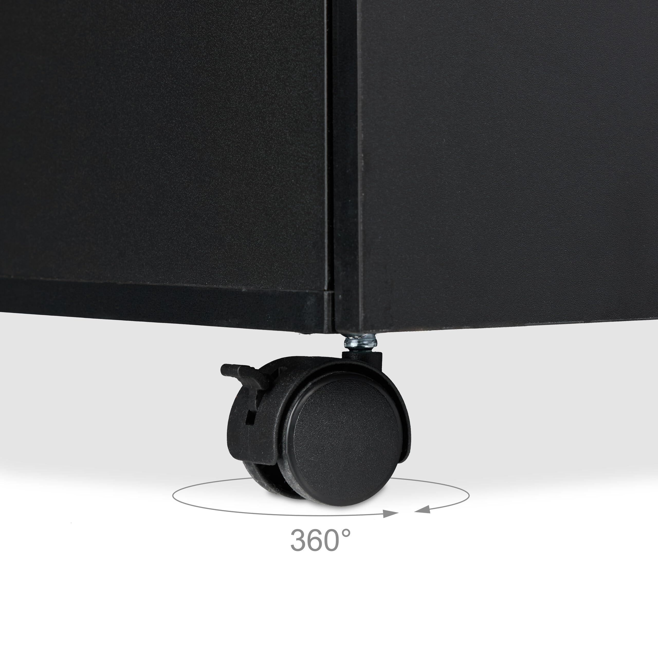 Relaxdays Mueble Archivador, 2 Cajones para Ficheros, 72 x 43 x 46 cm, Cajonera Oficina, Cierre con Llave, Negro